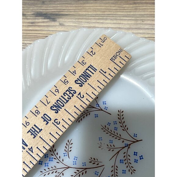 VTG Termocrisa Milk Glass Dessert Plates  Blue Floral  Set of 4 - Picture 9 of 9